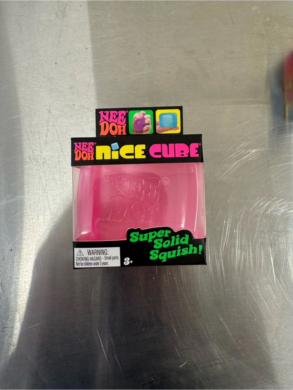 NeeDoh Nice Cube Pink Super Solid Squish -